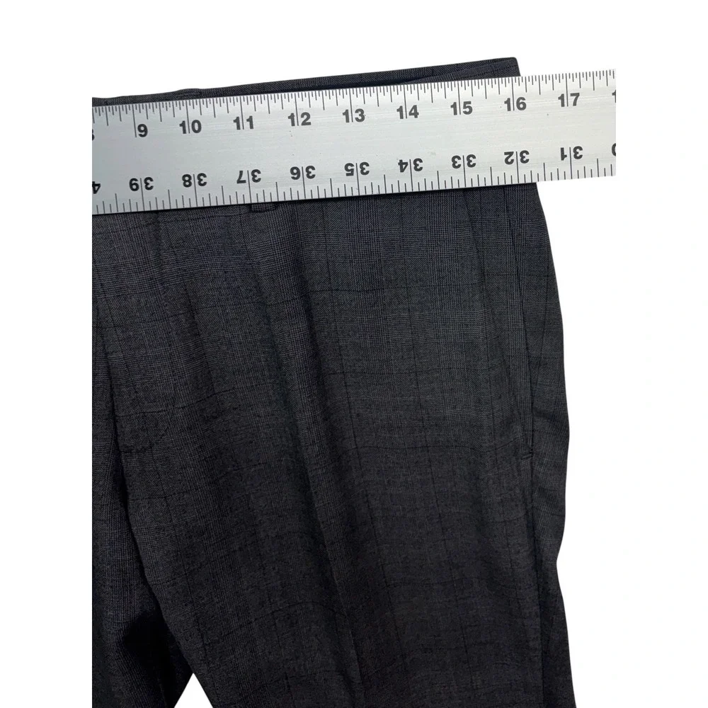 Banana Republic 38R 31x29 Gray Burgundy Plaid 2pc Pant Suit Flat Front Slim Fit